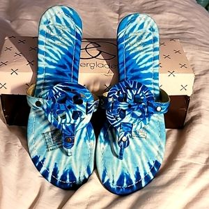 Everglades Blue Tie Dye Sandals
